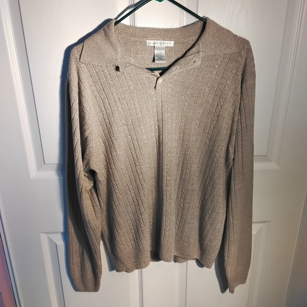 Geoffrey Beene Taupe Knit Sweater